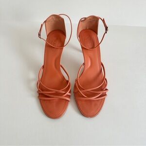 Tod's Orange Strappy Ankle-Wrap Sandals
